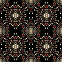 Vector seamless pattern ornament with stylized geometric element
