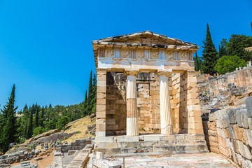 Fototapeta na wymiar The Athenian treasury in Delphi