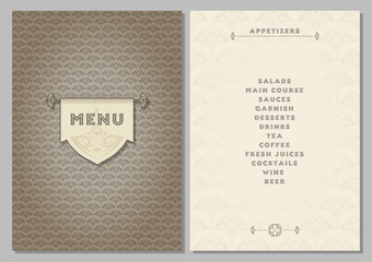  template for the menu - luxury dark beige and light beige color backgrounds