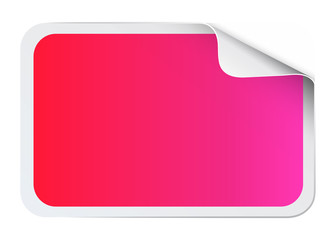 Square sticker in pink color