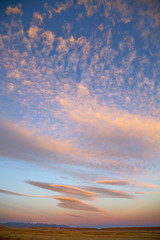 sunrise in the colored sky   background