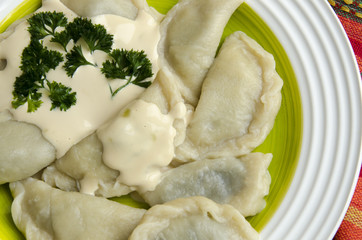 Dumplings with mushrooms