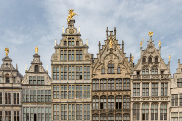 Fototapeta na wymiar Medieval houses at Grote Markt square in Antwerp, Belgium