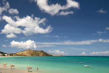 Saint Martin beach, Caribbean sea