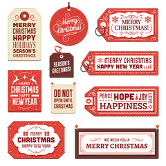 Collection of Cardboard Christmas Tags and Labels