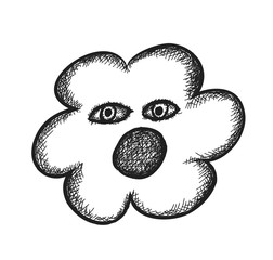 doodle cloud,  illustration icon