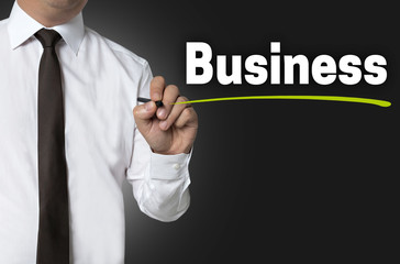 Business is written by businessman background concept
