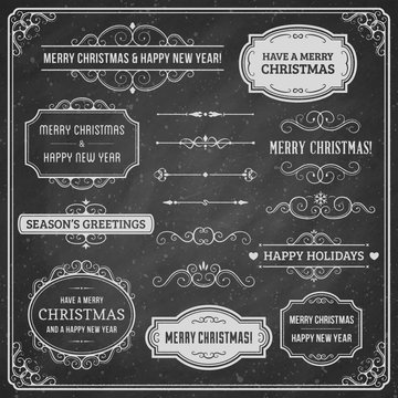 Chalkboard Christmas Design Elements