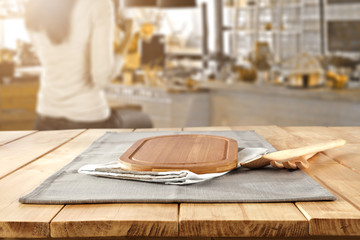 table and woman and morning time 