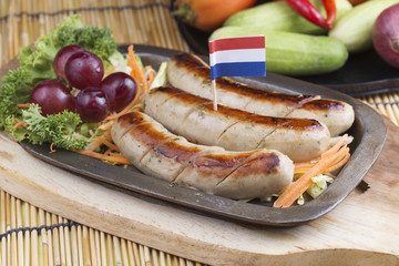 Grill Sausage and vegetables