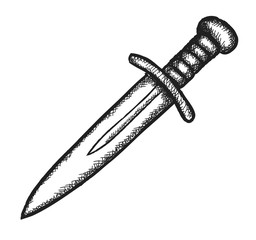 doodle sword, illustration icon