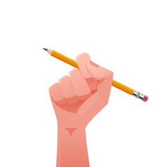 Hand & pencil