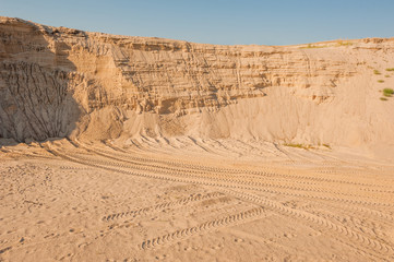 Industrial sand quarry background