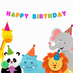 Happy Birthday Animals Card