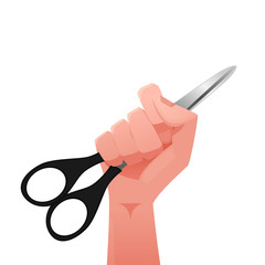 Hand & scissors vector illustration