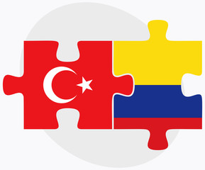 Turkey and Colombia Flags