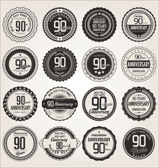 Anniversary retro labels collection 90 years