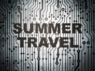 Vacation concept: circuit board with Summer Travel