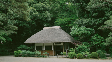 Fototapeta na wymiar Old tea house in Japanese garden, Kyoto, Japan