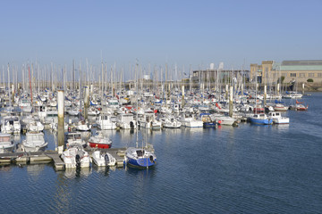 Fototapeta na wymiar Port of Cherbourg in France