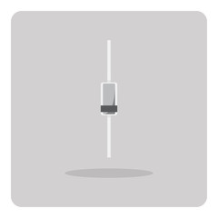 Vector of flat icon, diode for circuits board on isolated background