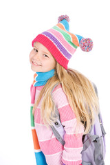 Winter: Cute Student Dressed For Winter