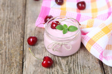 Cherry yogurt and cherry