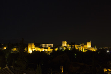 Fototapeta na wymiar Magic Alhambra by night.