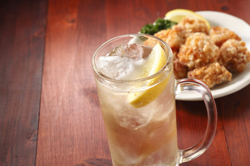 ハイボールと唐揚げ　Whisky Highball and Fried chicken