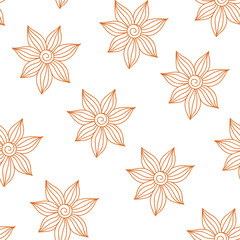 Henna Mehendy Tattoo  Seamless Pattern on a white background