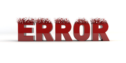 Error bug - . Fragment font. 3D render. Concept idea. Path save.