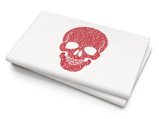 Health concept: Scull on Blank Newspaper background