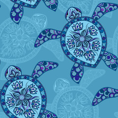 Obrazy na Plexi  Wzór z żółwiami