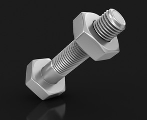 Metal bolt (clipping path included)