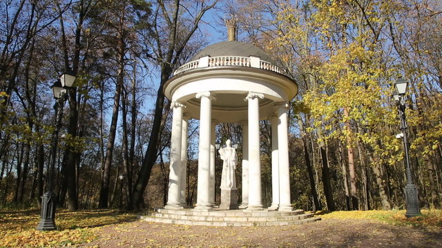 Gazebo "Temple of Ceres" at autumn, museum-reserve Tsaritsyno, Moscow, Russia