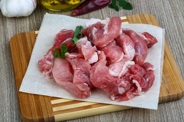 Diced pork meat