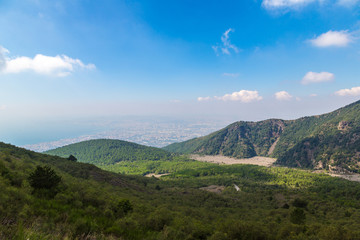 Fototapeta na wymiar Mountain landscape next to Vesuvius volcano