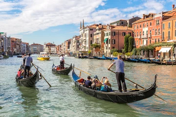 Foto op Aluminium Gondel op Canal Grande in Venetië © Sergii Figurnyi