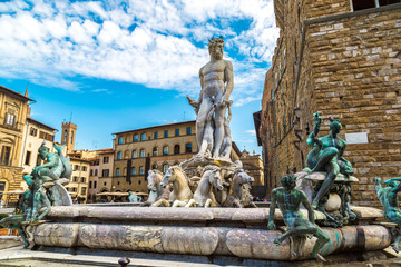 De fontein van Neptunus in Florence