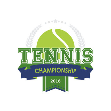 Tennis championship emblem vector.