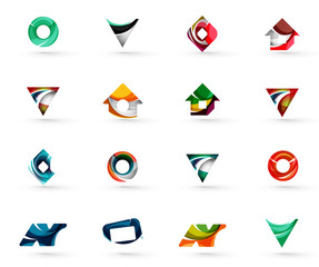 Set of various geometric icons -  rectangles triangles squares