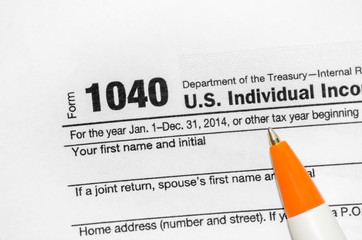 Obraz premium 1040 US Individual Income Tax Return Form