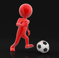 Man with Soccer football (clipping path included)