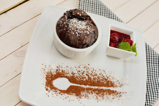 suflet czekoladowy z wiśniami