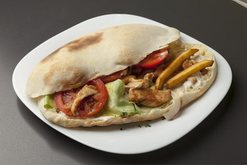 sandwich on white plate