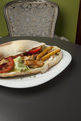 sandwich on white plate