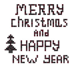 Christmas dark text written mosaic.