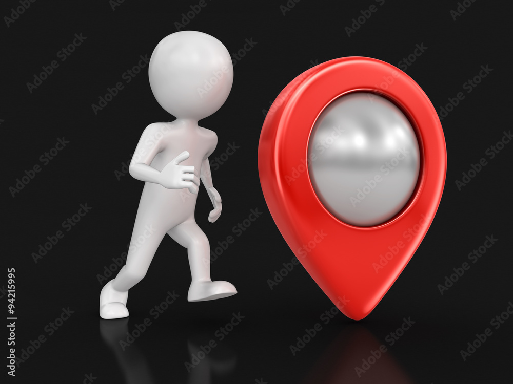 Poster Man and Pointer. Image with clipping path
