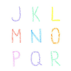 Font pencil crayon. ABC chalk letters. Handwritten vector illustration.