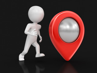 Man and Pointer. Image with clipping path